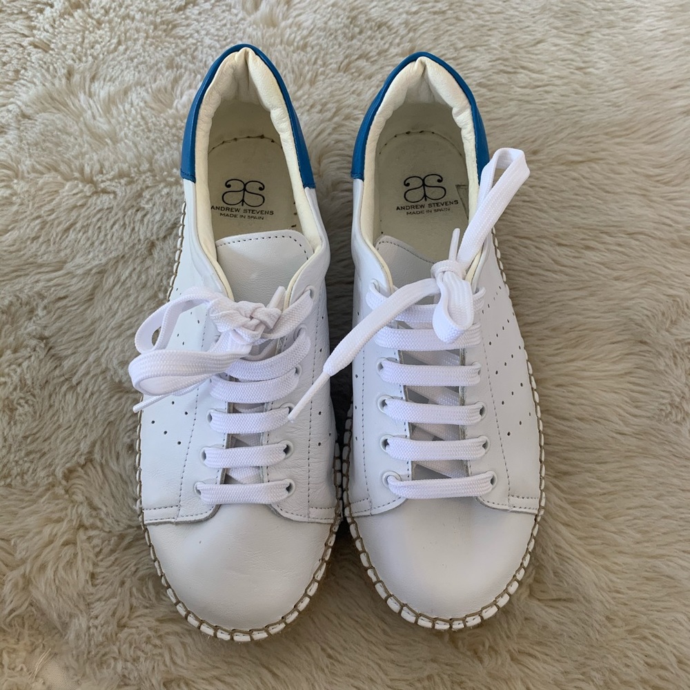 Andrew Stevens Leather Espadrille Sneakers